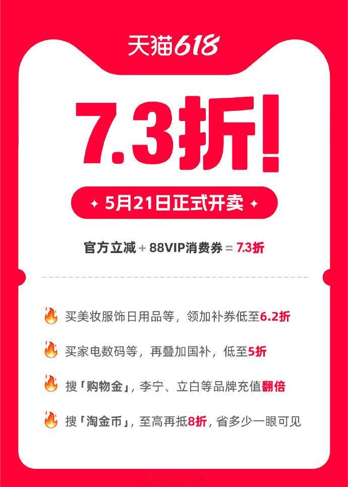 今年的天猫618也太好买了记者从天猫方面获悉，5月21日，天猫“618”正式开卖