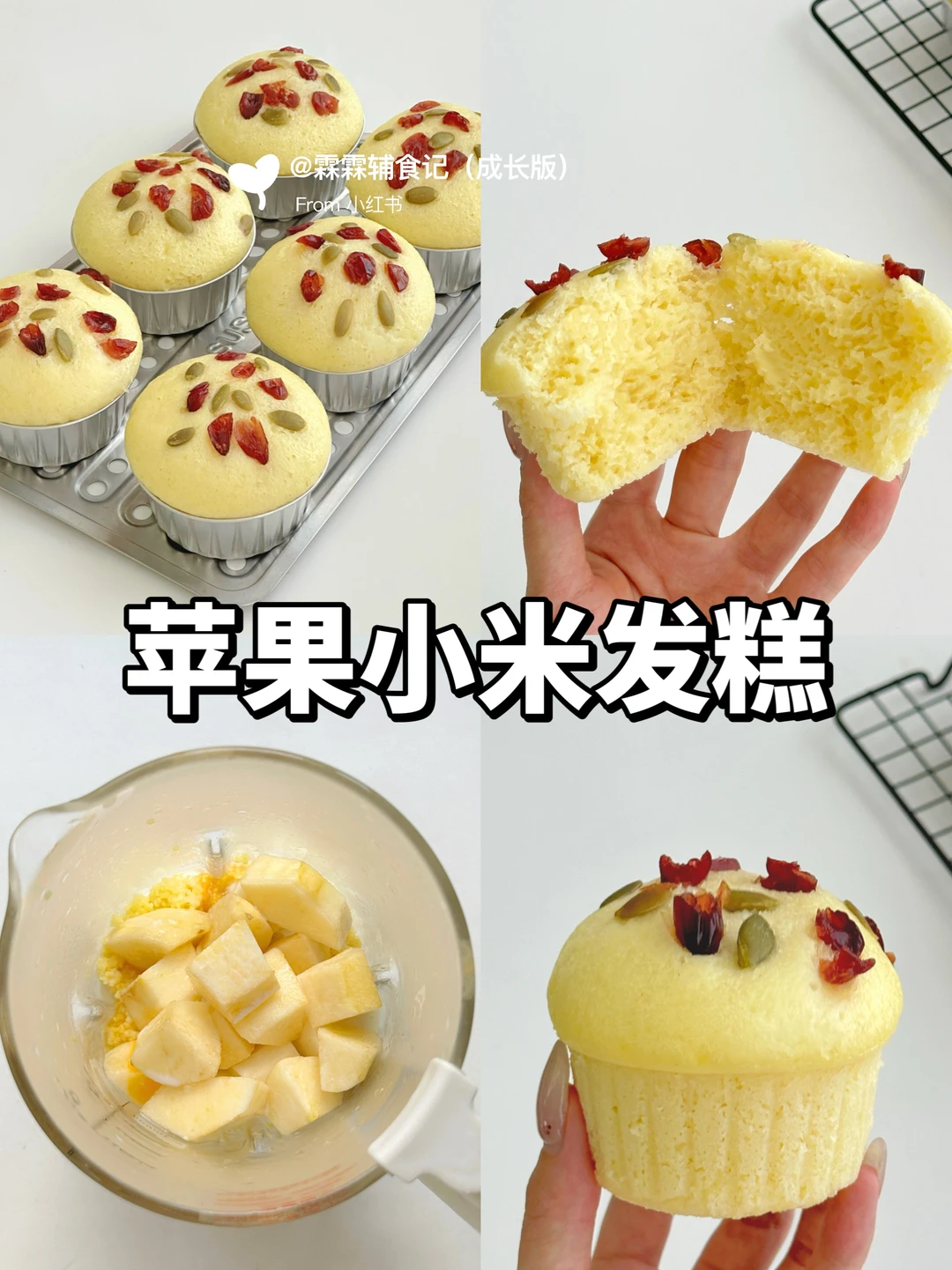 🍎苹果山药小米发糕|宣软好吃养脾胃