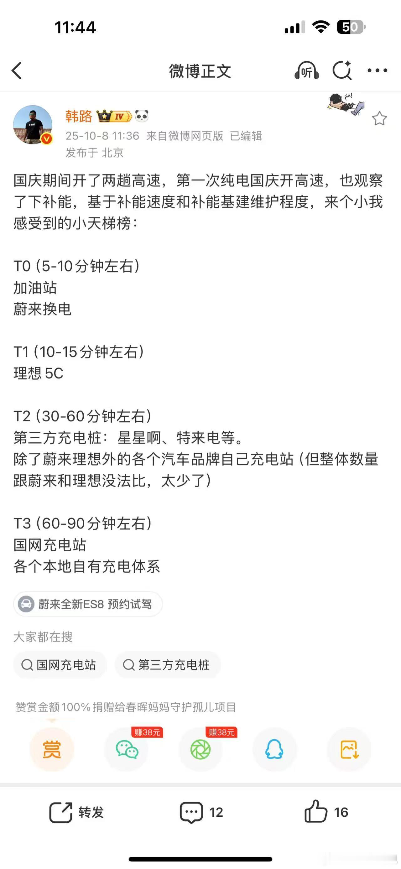 记得前几年大老师还是坚定的高速油车党今年终于敢开电车了我只能说他的这次体验对于俺