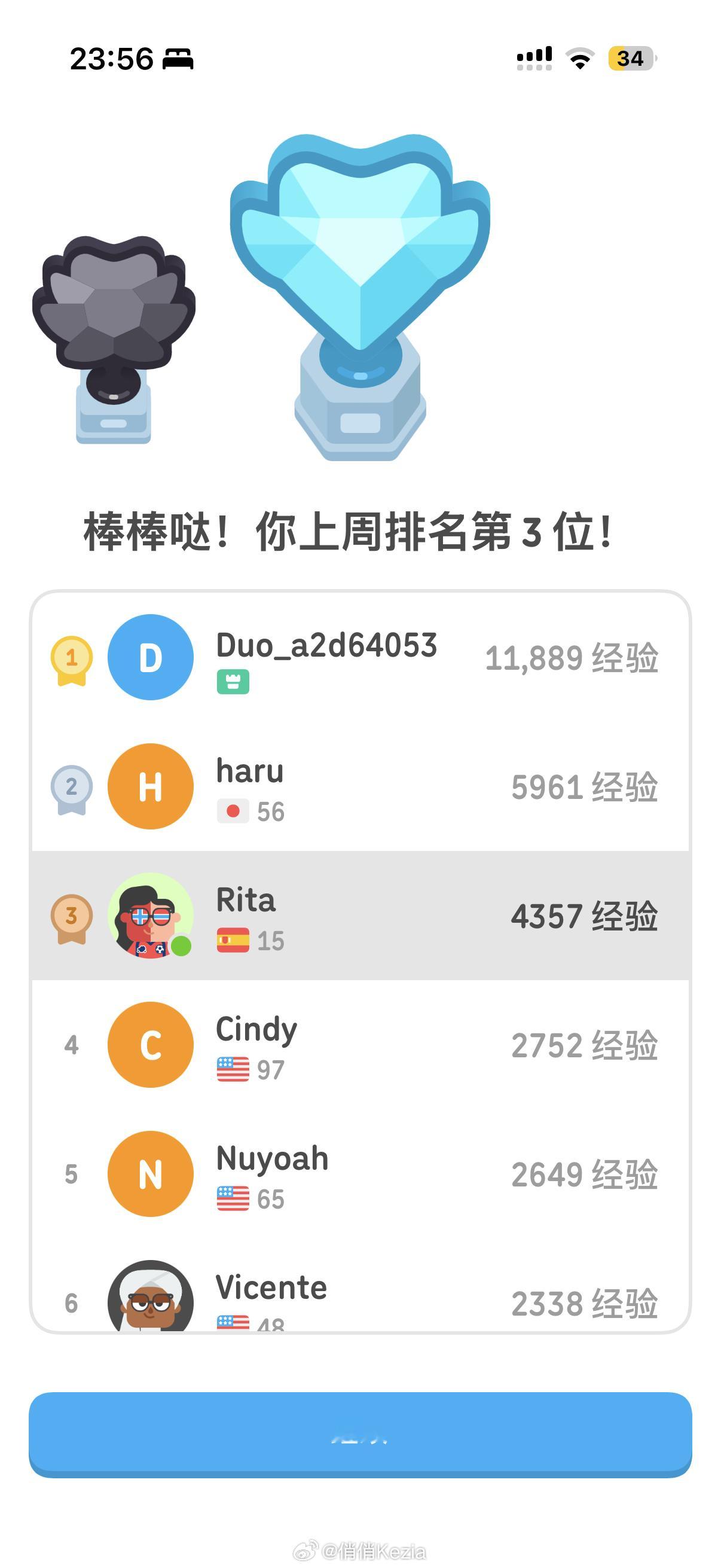 Mark一下，每天10分钟，不知不觉100天了多邻国