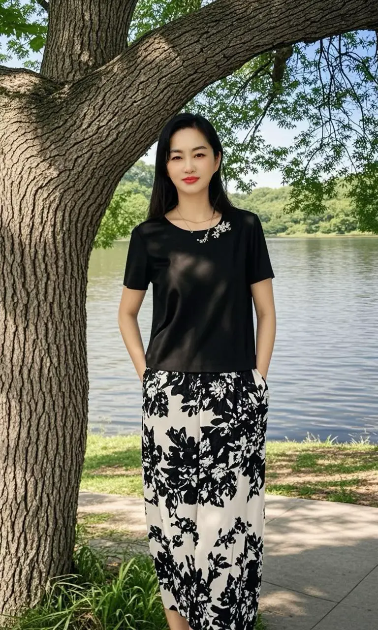 湖畔闲影  穿搭  穿出自己的风格