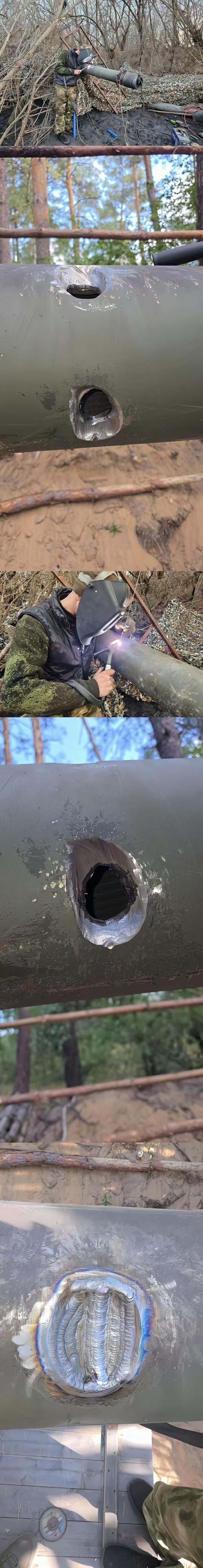 请教过10年的焊工，俄军这么焊炮管行不行？

结果你猜他怎么说，他说炮管焊接修补