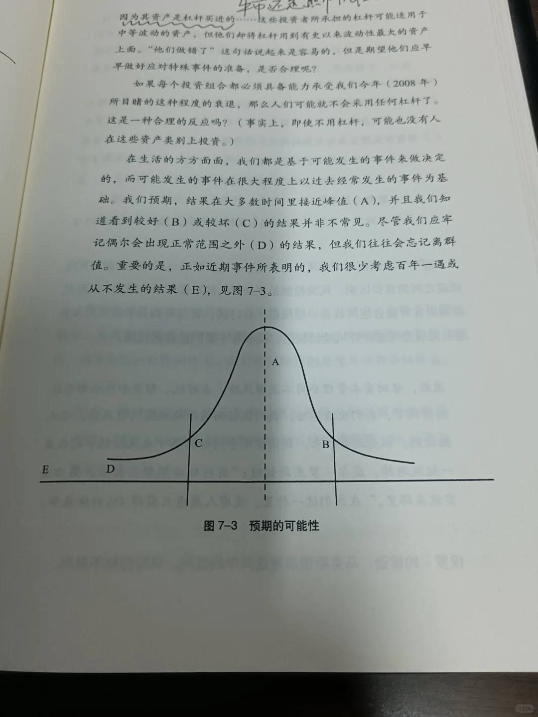 我们很少考虑百年一遇或从不发生的结果E