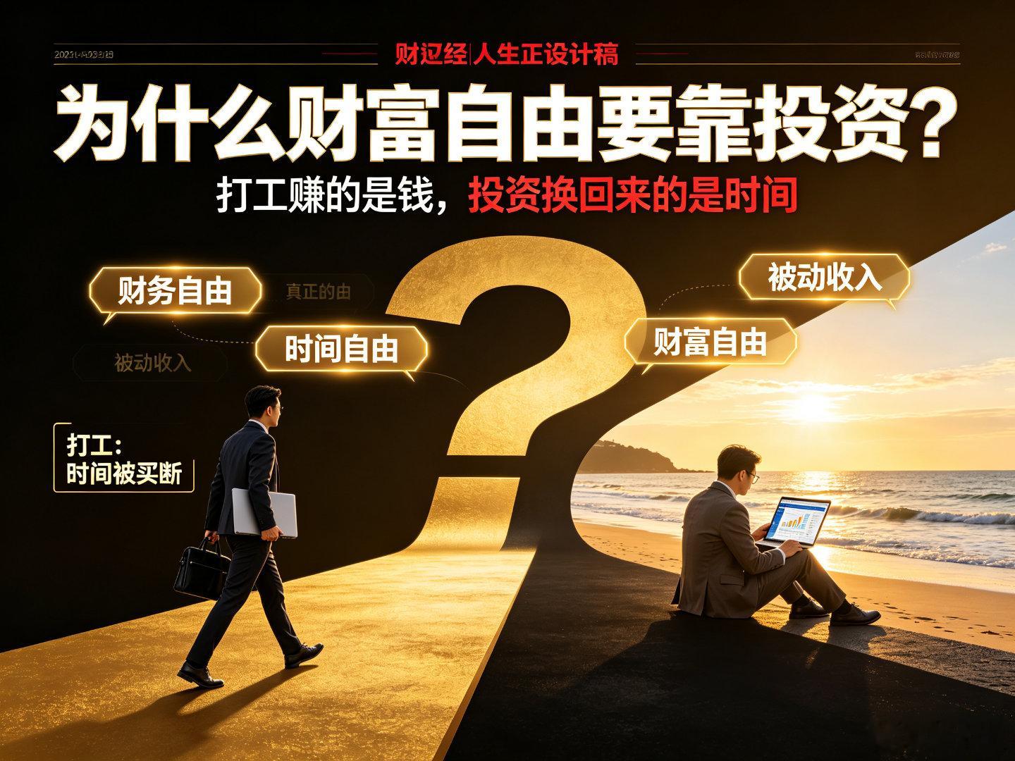 财富自由的六种阶段为什么财富自由要靠投资而不是工作？因为打工和自由天然是互斥的。