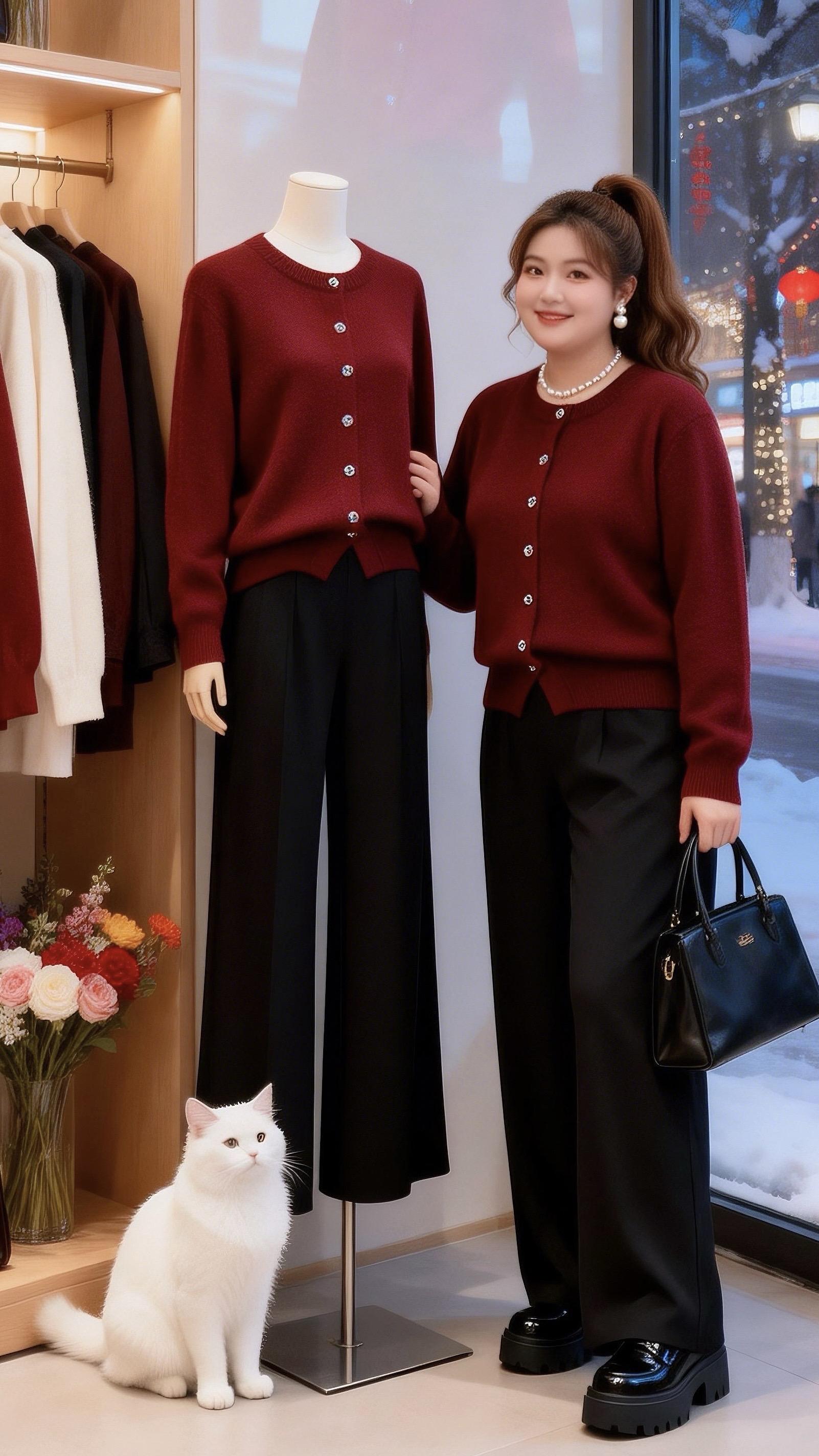 脱下外套也体面的秋冬内搭胖妹妹红色系新年穿搭来咯肉肉女孩的冬季有效穿搭...