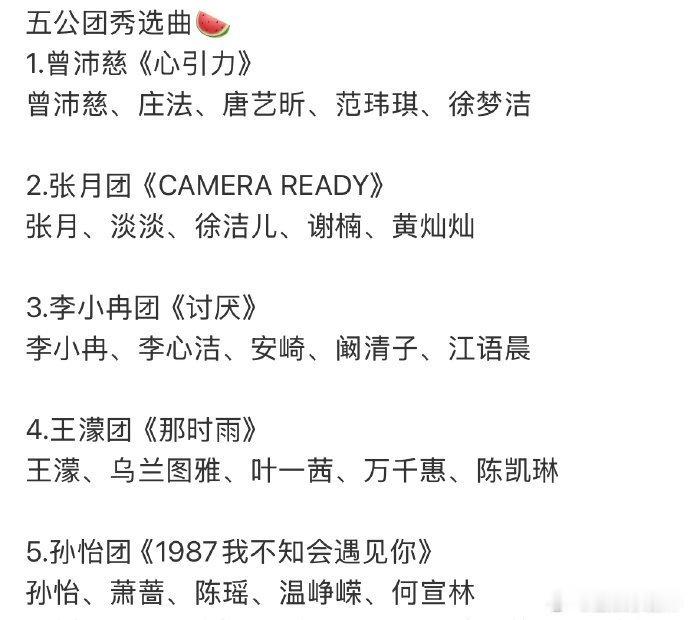 五公组队组合全是惊喜，每位姐姐各有闪光点，强强联合值得期待浪姐五公组队太满意了乘