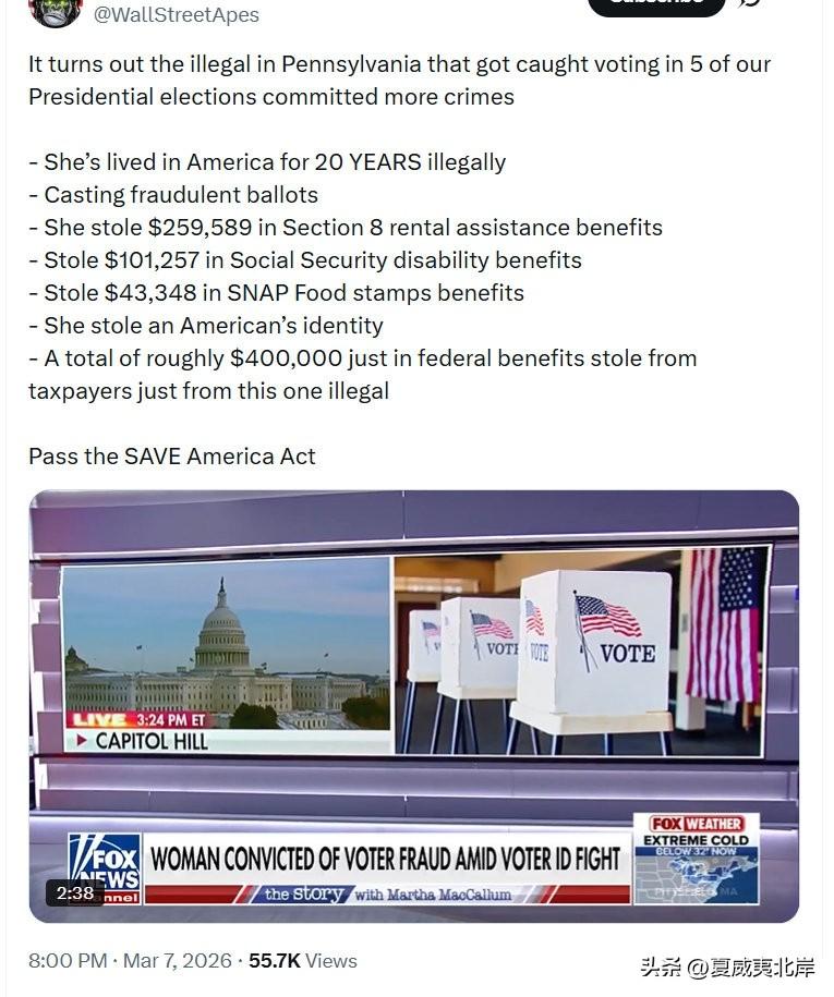 事实证明，在宾夕法尼亚州被抓到在5次总统选举中非法投票的那个人，还犯下了更多罪行