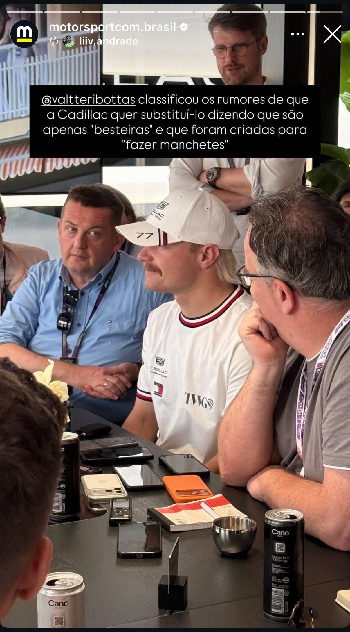 据motorsport报道，瓦尔特利·博塔斯在刚刚进行的群访中驳斥了凯迪拉克F1