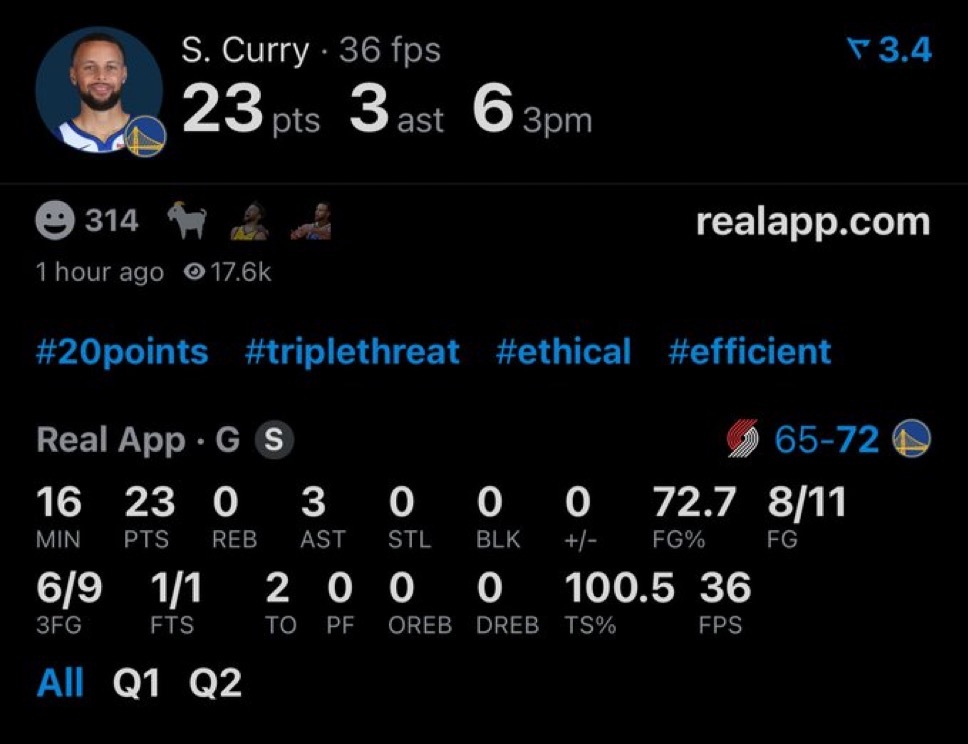 不是，库里太给面子了吧穿着蝙蝠侠的鞋打出超级英雄的表现这曝光率直接拉满半场已经2