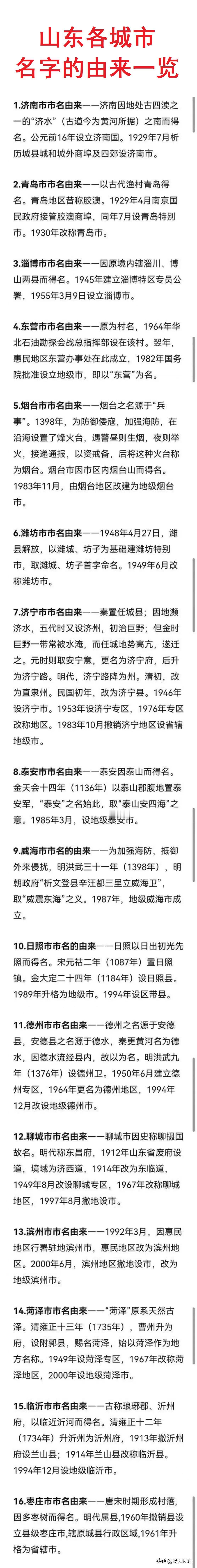 山东各个城市的名字由来。
最有意思的是青岛。
国外有一个地方叫格陵兰岛。
英文名