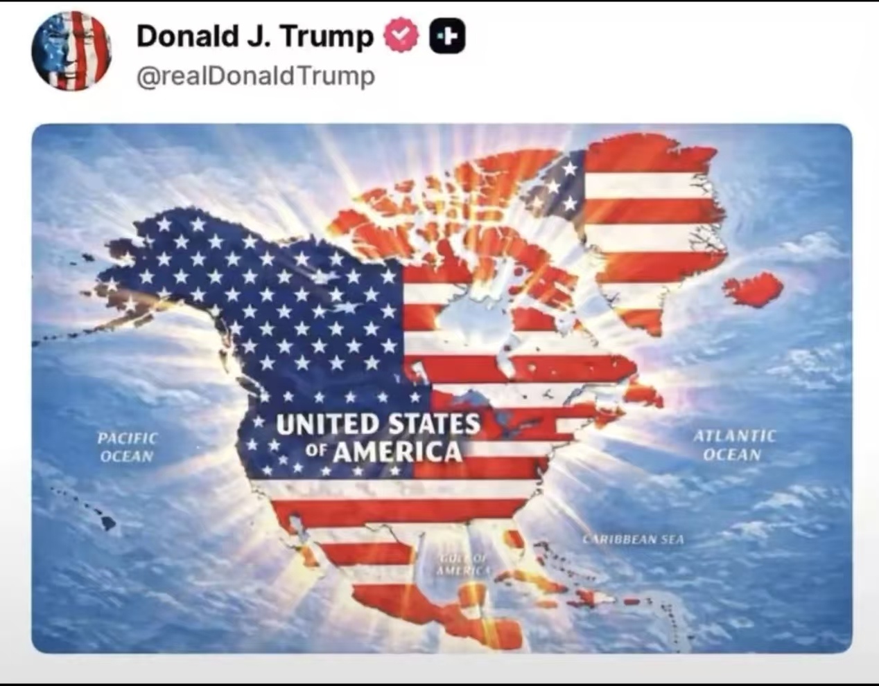 特朗普新贴。加拿大，危[允悲]天天叫唤米国灯塔的出开走两圈？[doge] ​​​