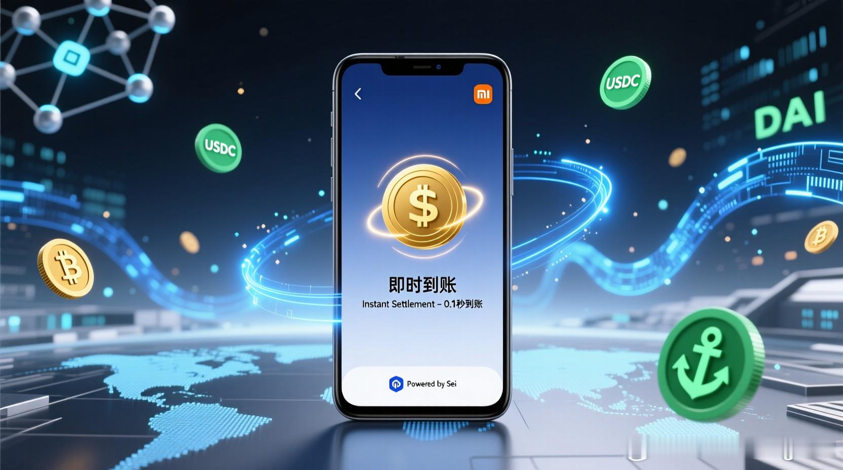 小米的全球用户即将迎来移动金融的新时代。由Sei提供技术支持，专为稳定币支付设计