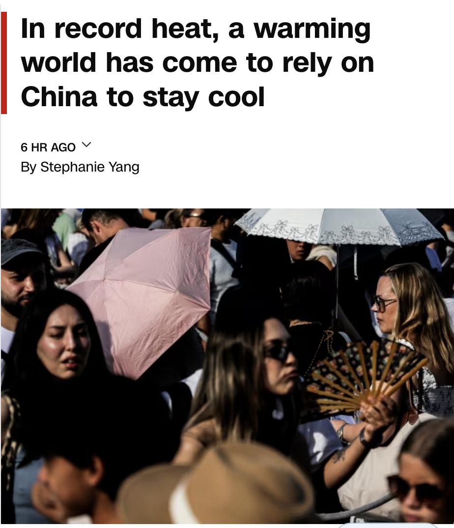美媒：在创纪录的高温下，美国和欧洲不得不依赖中国制造的空调来降温。

欧洲空调普