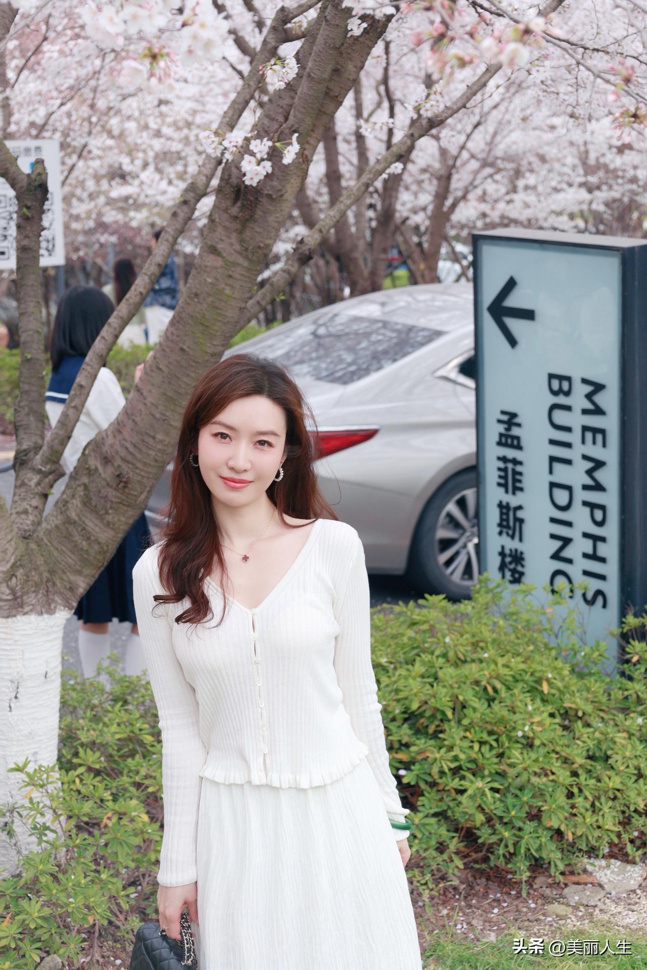 十里海棠映两岸，一城春色半城花。
春意盎然漫步走，人间疑似变天堂。