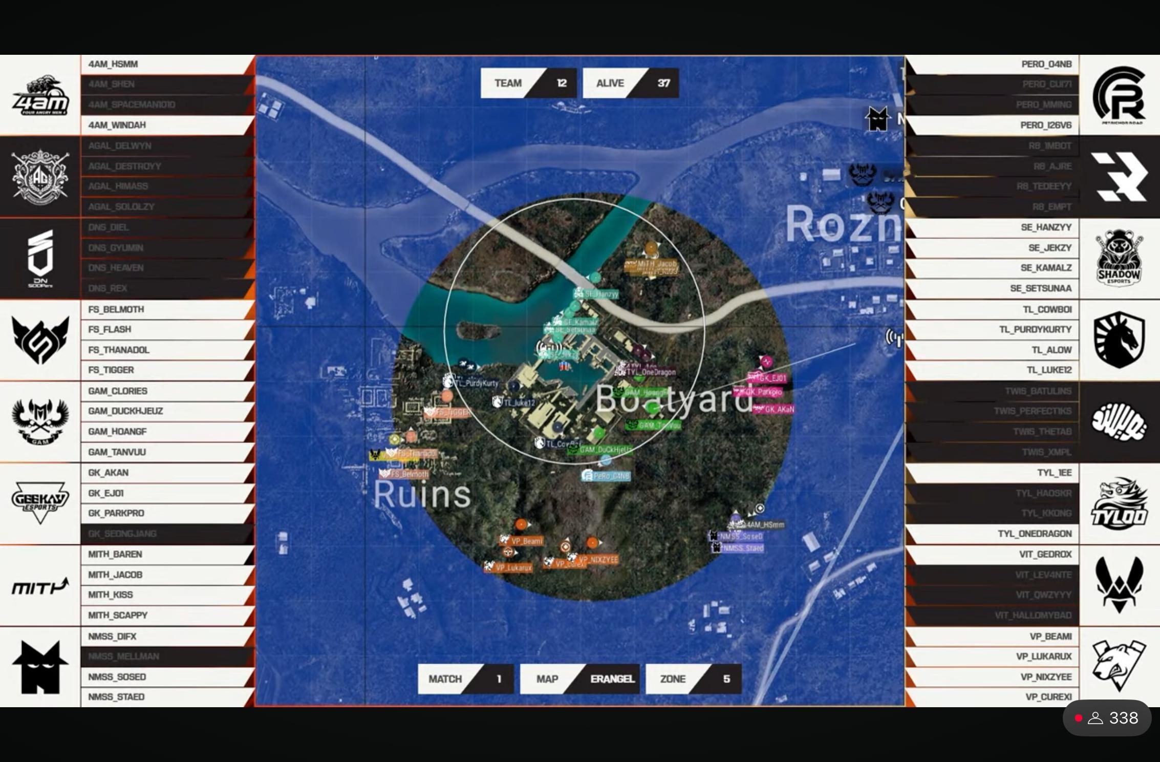 【ewc电竞世俱杯  EWC 小组赛AB组】第一局赛况回顾🧐排名🌊：12淘汰