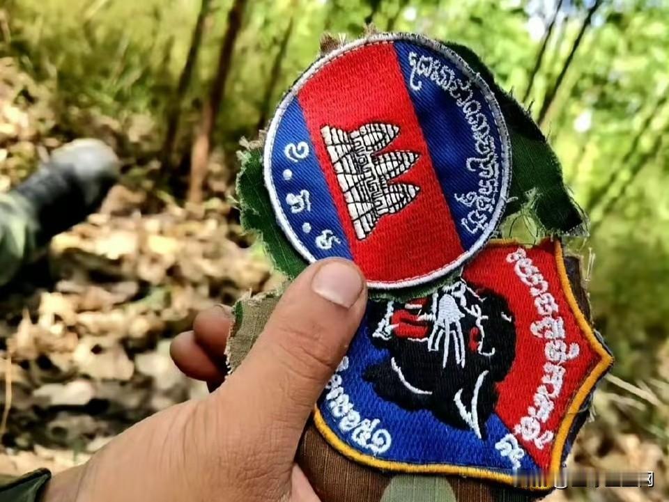 柬泰冲突，泰军在击毙柬军士兵后，剪下他们的臂章。 ​
