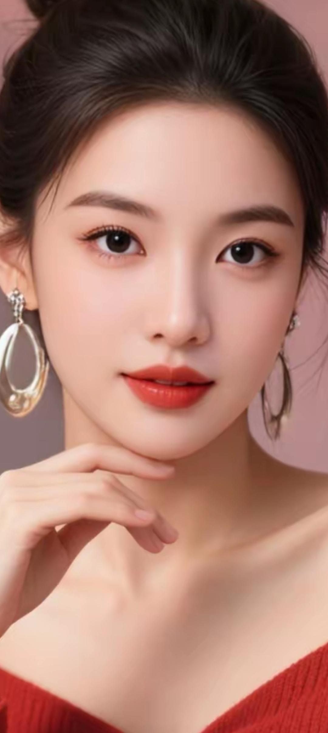 优雅红唇，复古耳环，尽显迷人魅力！💄👩‍❤️‍💋‍👩