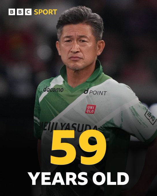 世界上最年长的职业足球运动员重返得分榜！🇯🇵⚽三浦知良在周六为日本三级联赛球