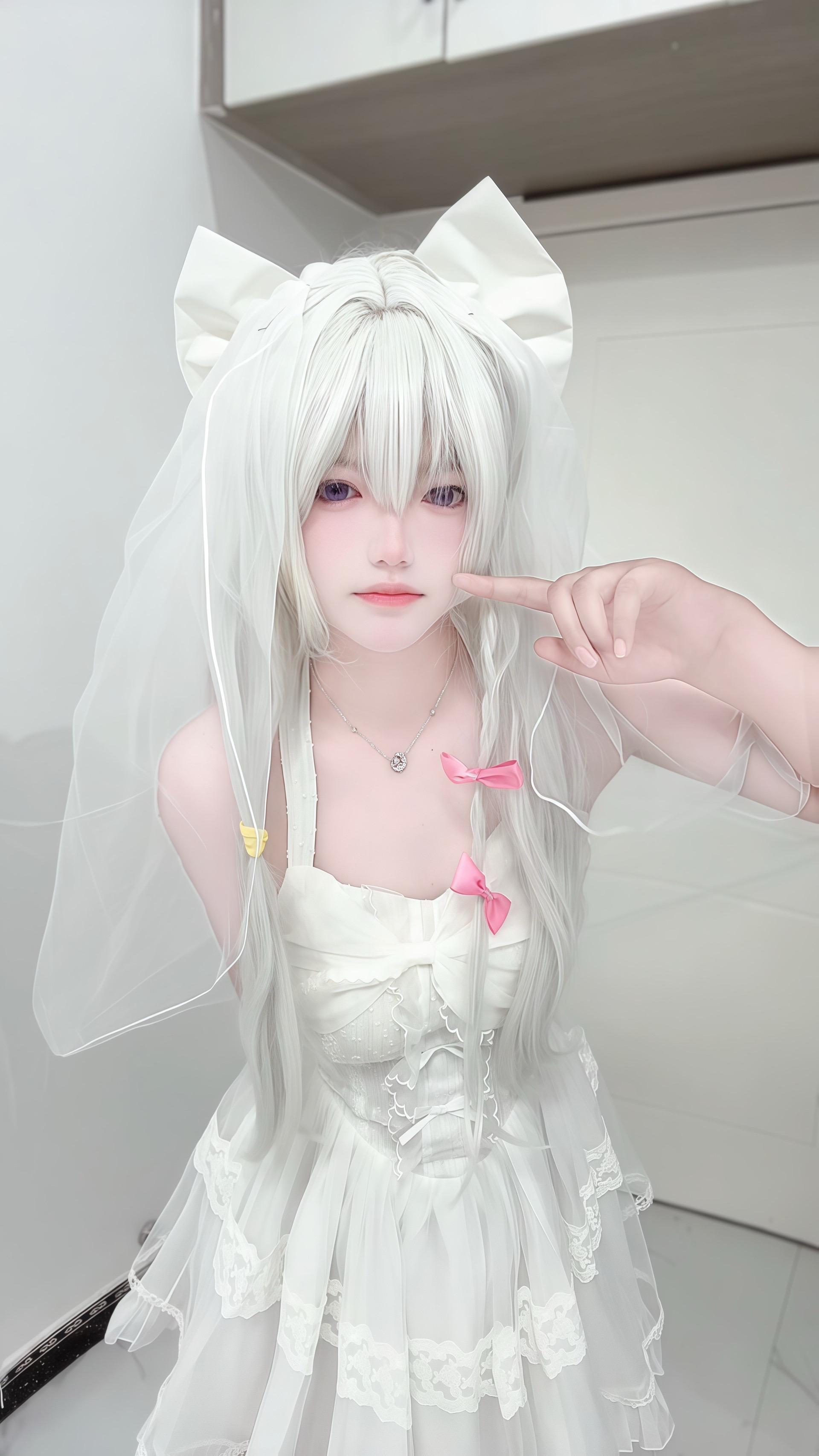 我的愿望就是为你穿上白色的婚纱 cos