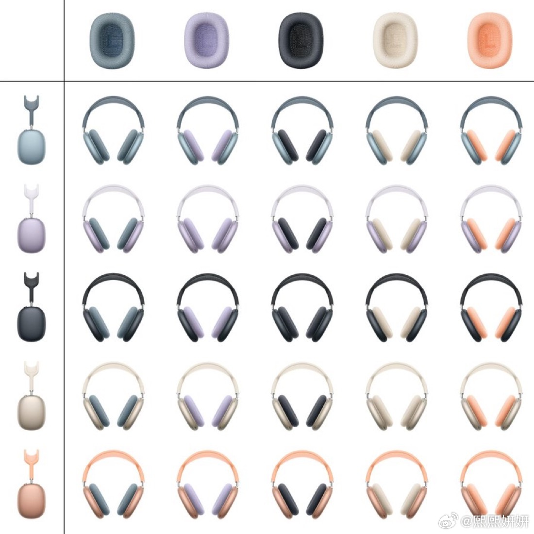 AirPods Max耳垫可以单独购买，可以享受颜色搭配的乐趣 