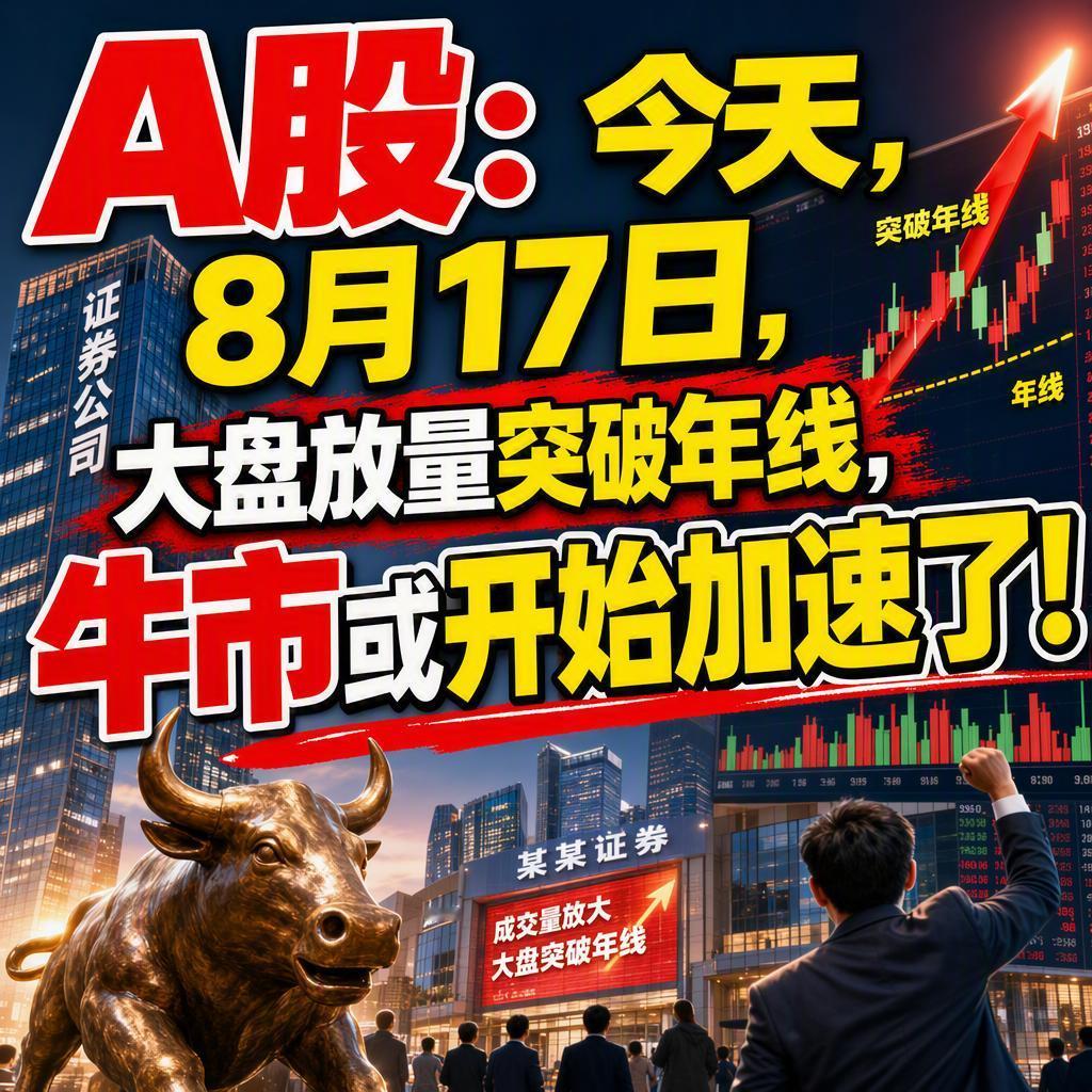 突发！8月17日，A股上证指数一举突破年线，收于3982.65点，牛市似乎真的在