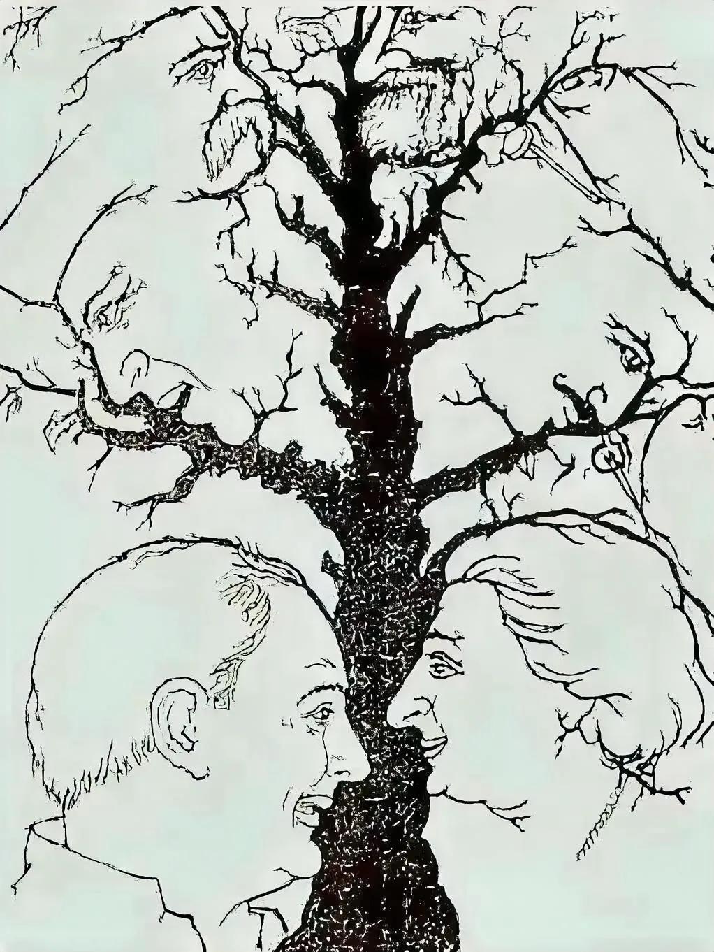 若能看见两张脸，智商处于80 - 90；
若能看见三张脸，智商处于90 - 11