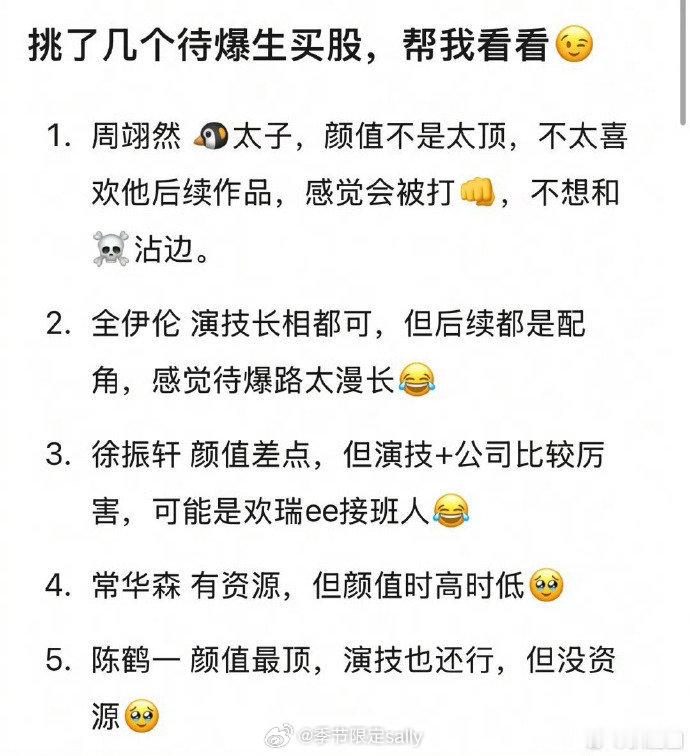 网友评的新待爆五子[思考]周翊然、全伊伦、徐振轩、常华森、陈鹤一 ​ ​​​