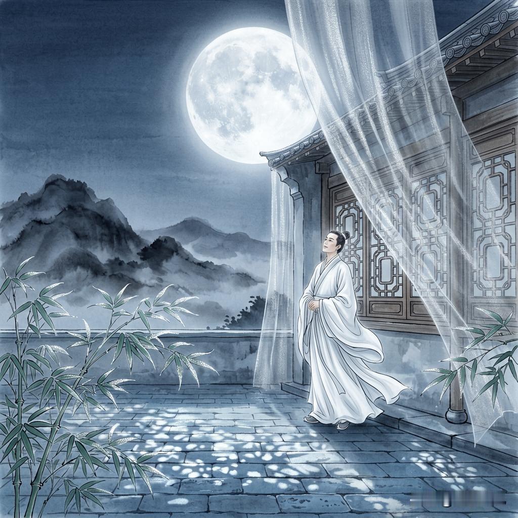 夏夜步月
【明】于谦
明月入我户，清风吹我衣。
散步下瑶阶，仰看星斗辉。
万籁寂