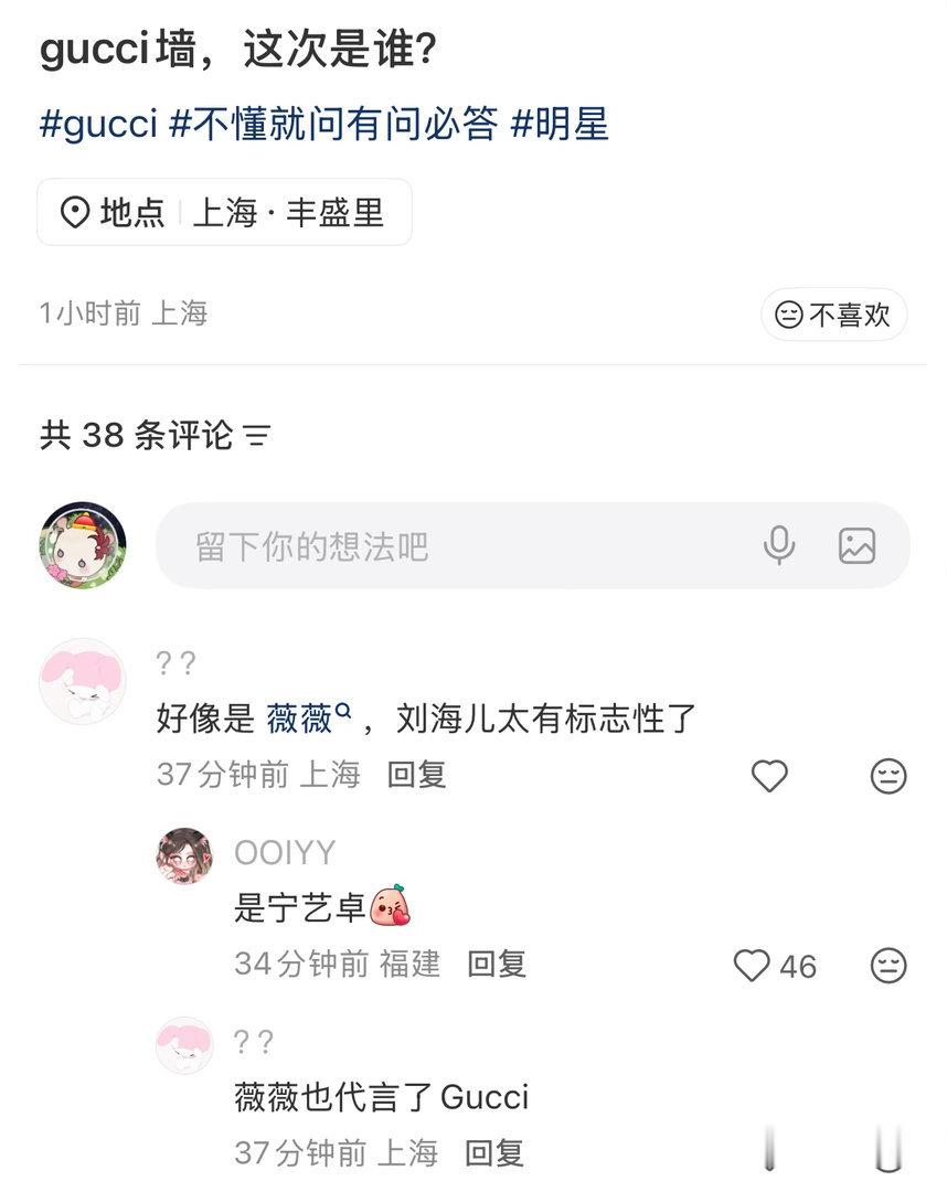 好像是 薇薇，刘海儿太有标志性了