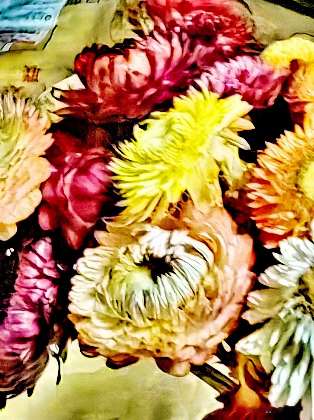 又来晒图喽！
昨天买的小雏菊，
送到家了。

这是风干花，
在冬天里，它又是一道