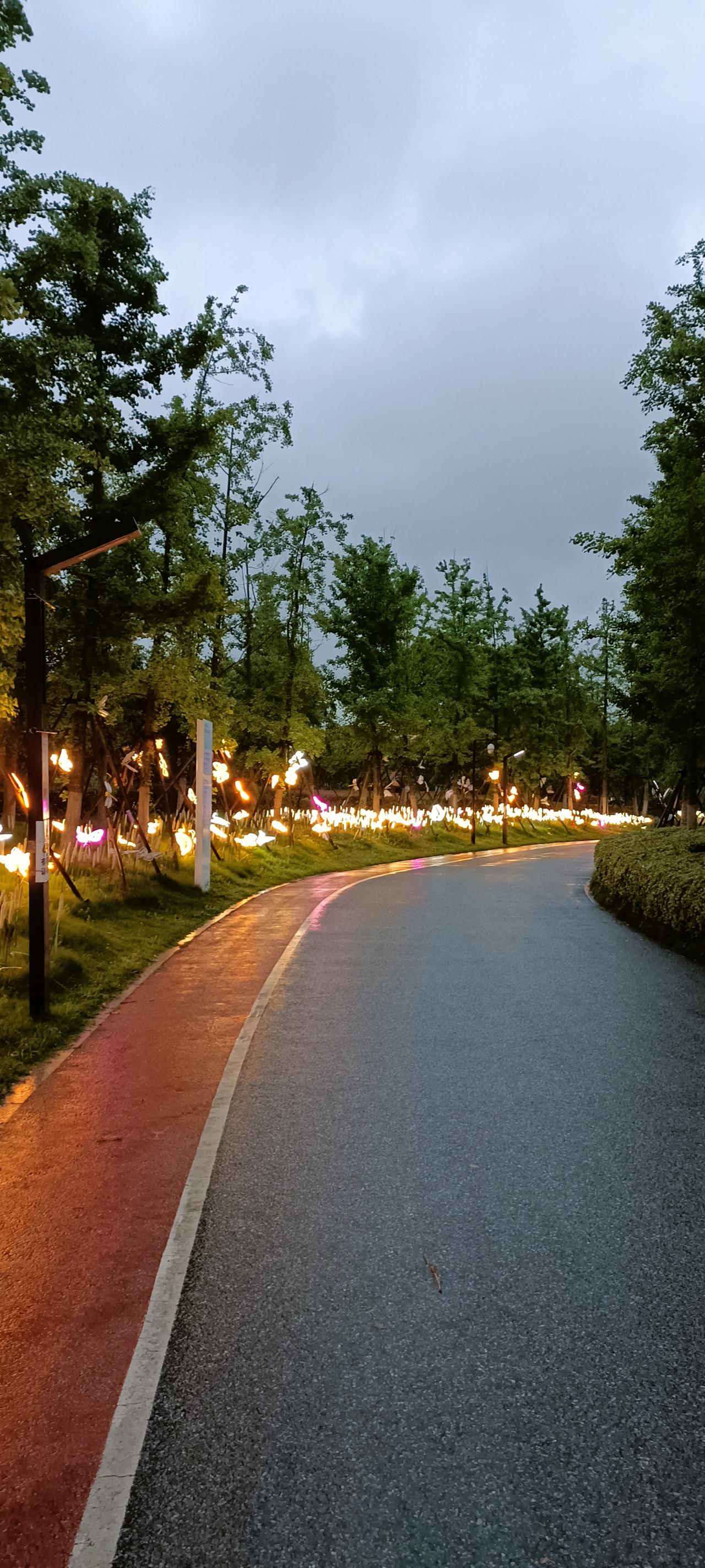 夜晚的公园小路，灯光点缀，静谧而美丽。
上联:灯火阑珊处，
下联:夜色笼幽径。
