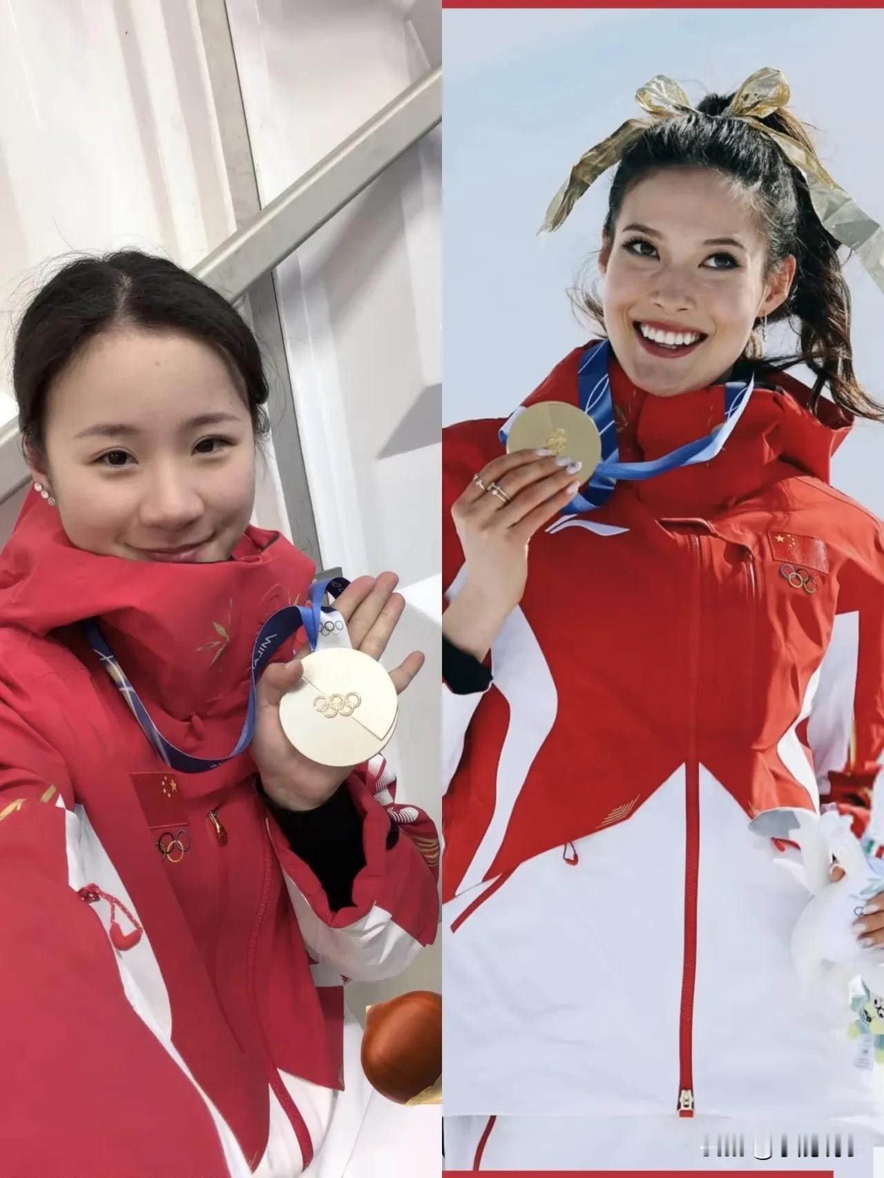 同样是滑雪拿成绩的姑娘，
待遇差得也太明显了吧。
 
一边是天天上热搜，代言接到