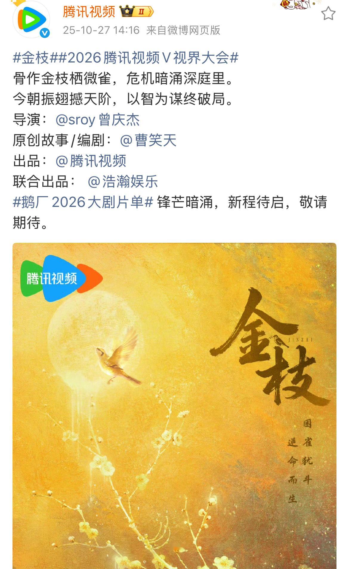 金枝金枝来了 导演曾庆杰 小花的好饼……2026腾讯视频v视界 ​​​
