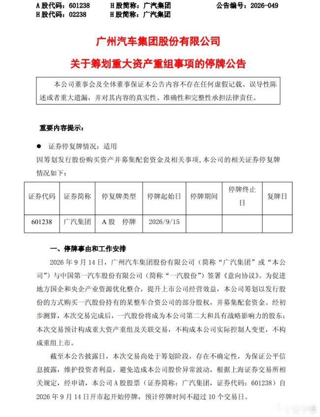 名车志新闻【渠道将完全打通，一汽丰田、广汽丰田合并进入实质性阶段】广汽集团发布公