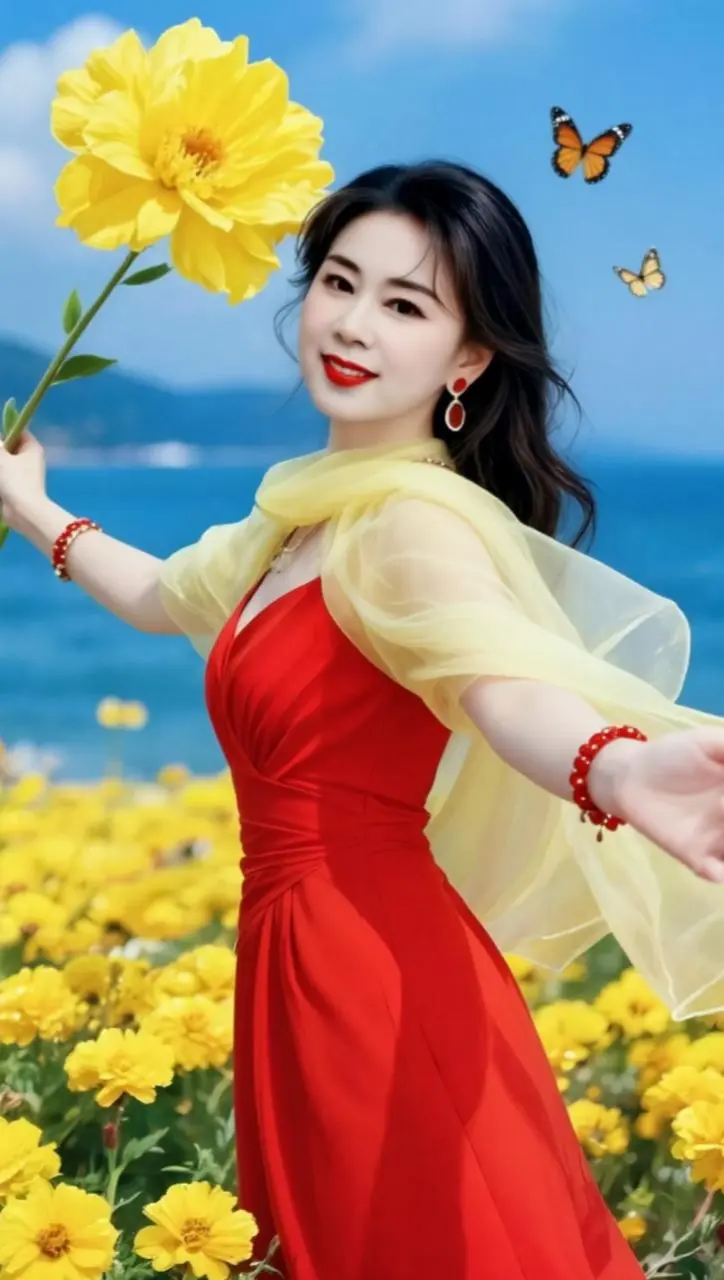 AI花海氛围感自拍 ai创作