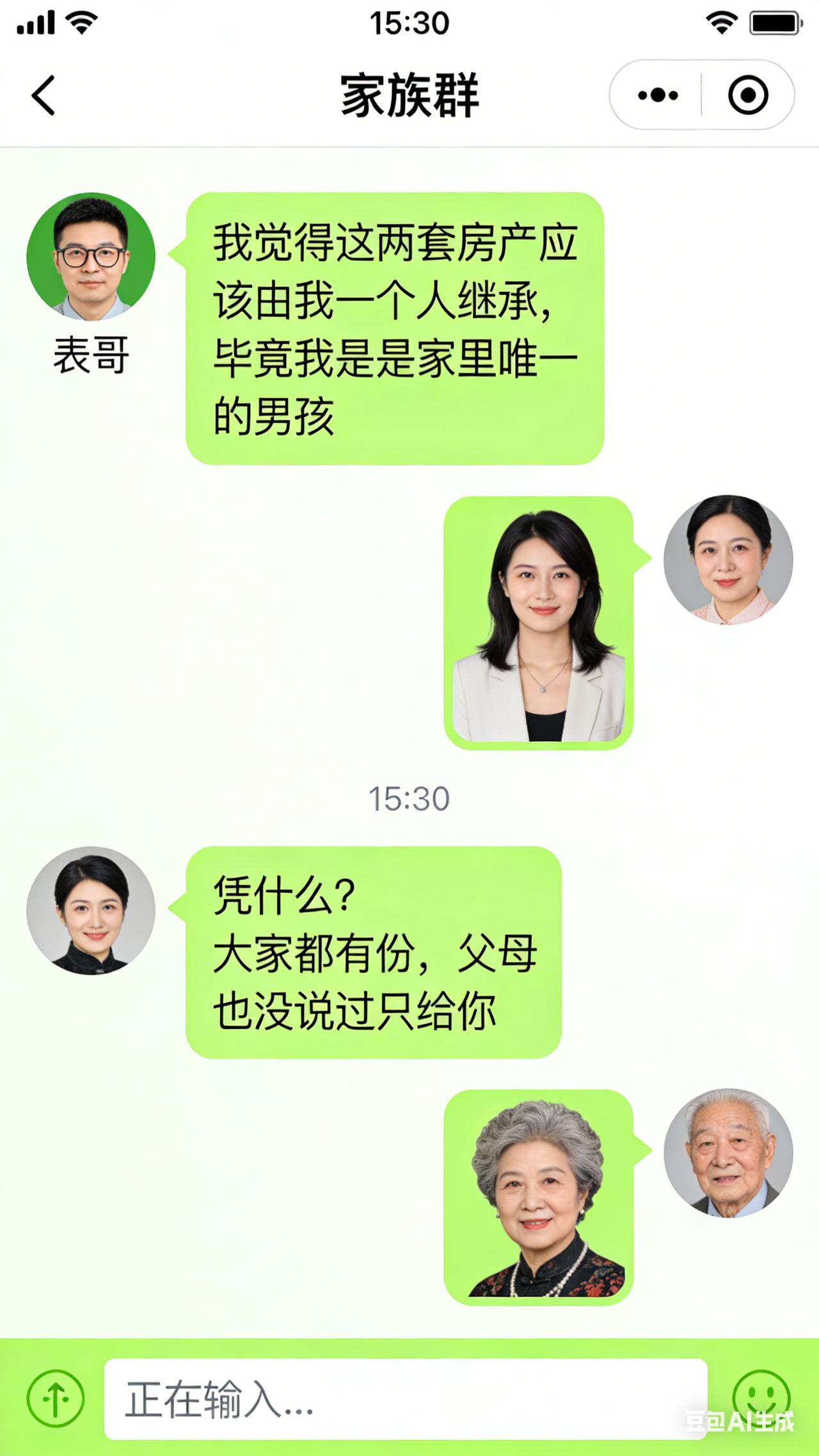 我姑妈上个月去世了，留下两套房。我表哥表姐吵了半个月，最后我表姐做了一件事，全家