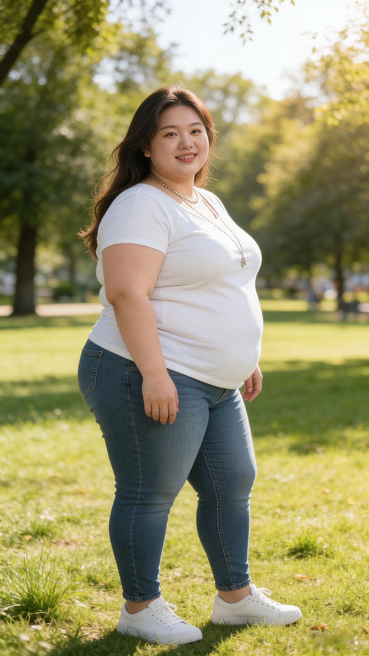 体态丰腴非标准，
颜值难称众人神。
但凭一笑有温度，
也胜冷艳空绝尘。