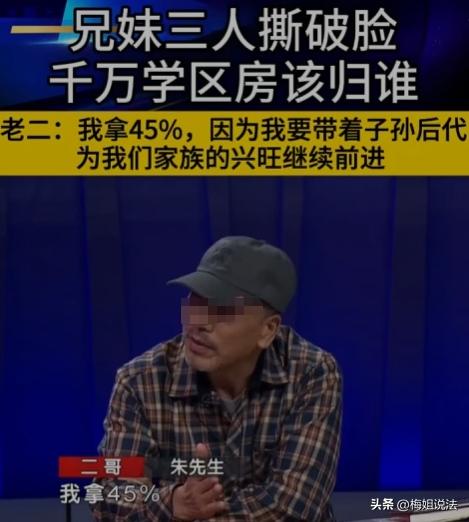 北京，朱家兄妹三人，老父亲去世后留下一套价值1000多万的三居室，朱老二觉得自己