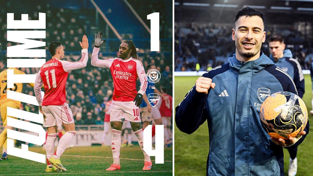 足总杯：阿森纳客场4-1大胜朴茨茅斯，顺利晋级。
多泽尔自摆乌龙，马丁内利完成帽