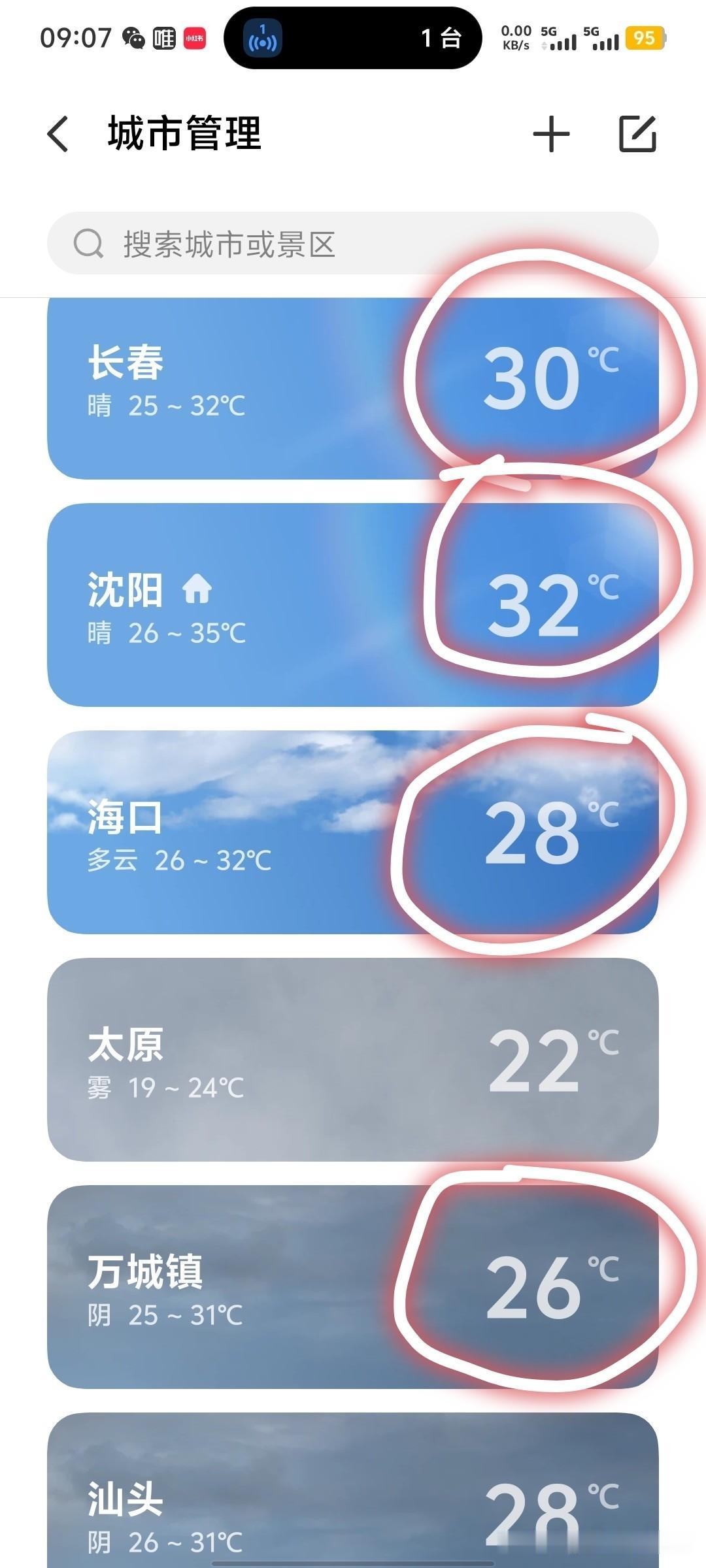 看图看图👀
每年夏天都往东北跑，现在这个温度，还跑吗？
避暑