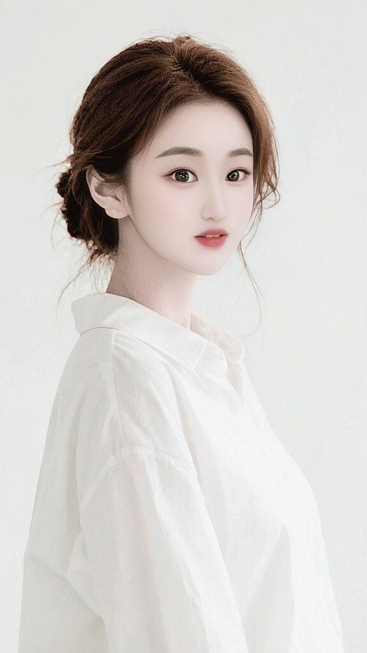 美出温柔感 简约清新造型 清纯甜美 白衬衫氛围感写真 小清新