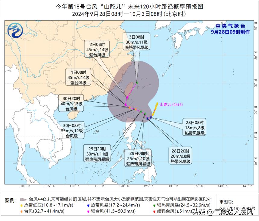 今天上午第18号台风“山陀儿”在台湾东部洋面生成，这个台风未来将在台湾东部徘徊西
