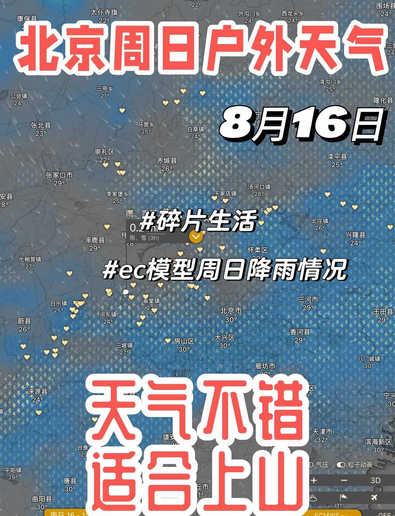 北京周日户外天气｜天气不错，适合上山
🌦️ 天气成因
周六影响北京的短波槽和低
