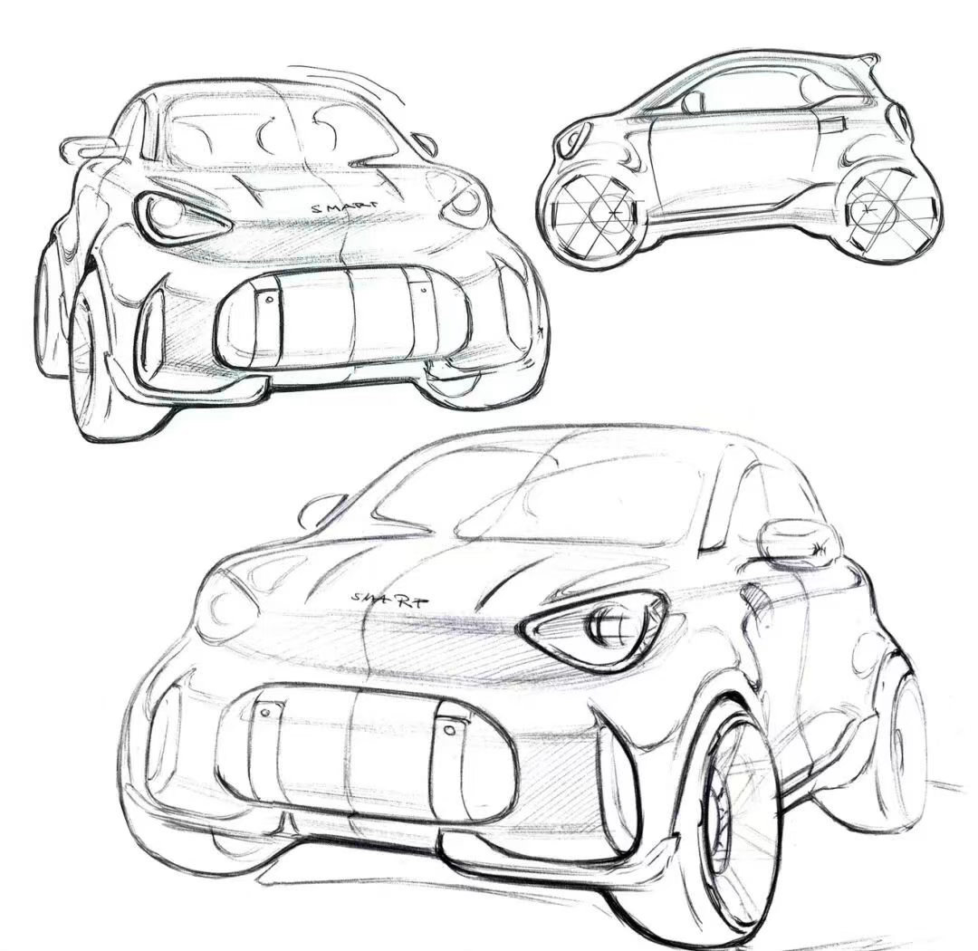 疑似Smart 2设计手稿。对味儿了，这才是Smart。我知道1、3、5、6其实