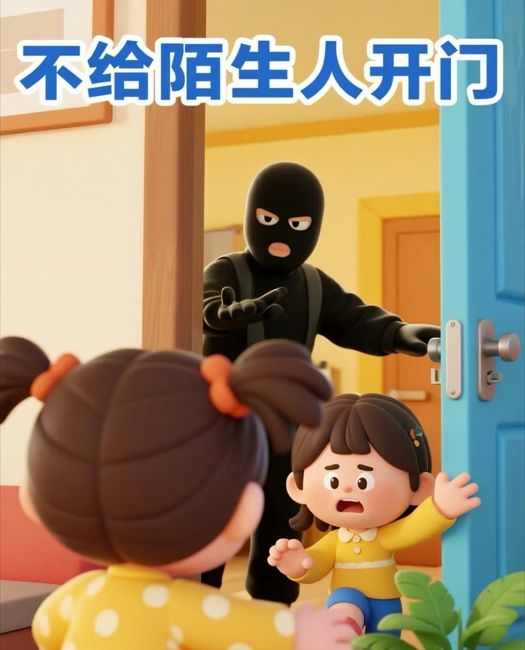 6岁女孩独自在家给陌生男子开门 男子还让女孩给她妈打电话，而且知道她妈的名字，估