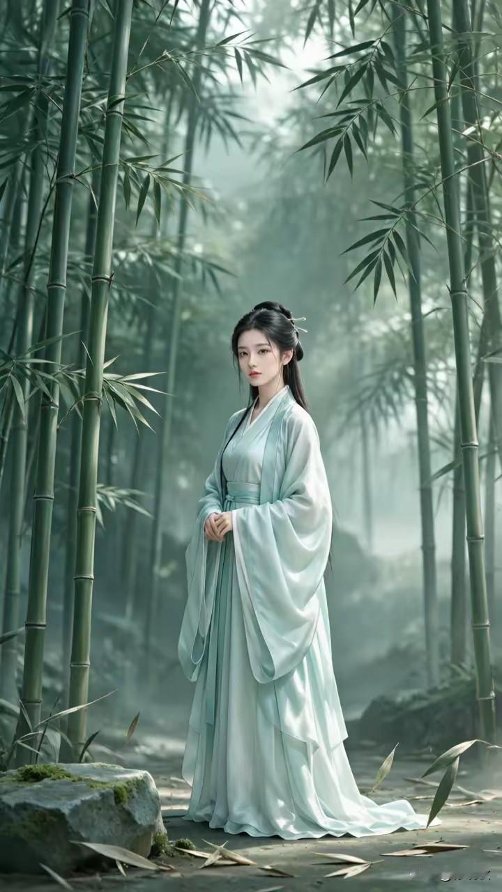 满谷篁声清入韵,
一缕泉水击石音。