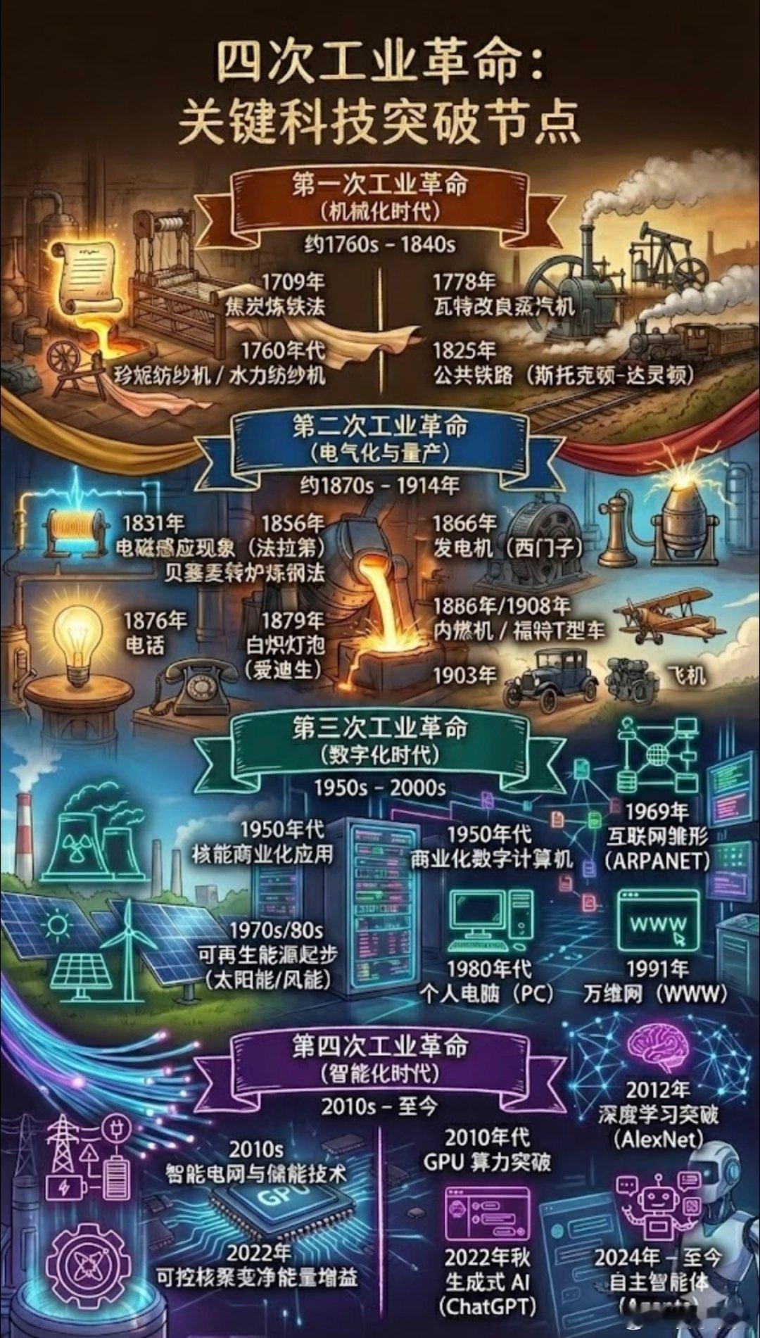 第四次工业革命如果有第四次工业革命，那应该就是智能革命。工业革命不是一下就完成的