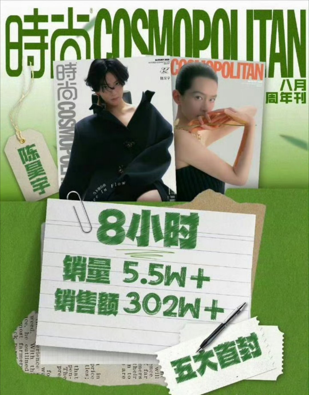 陈昊宇首本五大xl战报来了！8小时卖了5.5W，共计302W➕ ​​​