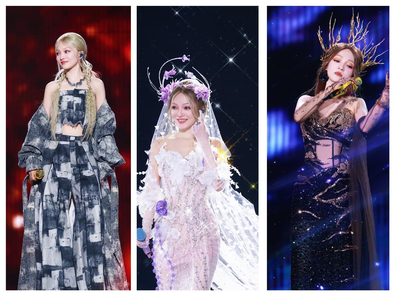 张韶涵估计怎么也想不通
赣州演唱会上

让自己火出圈的，不是服装造型，也不是唱歌