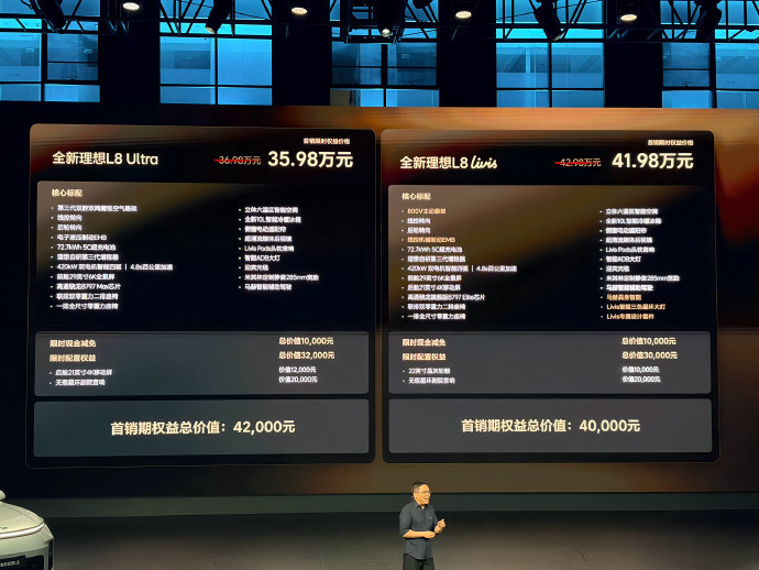 理想L8Livis价格  Ultra：36.98万，首销期35.98万；Livi